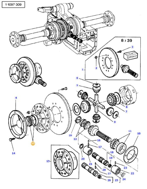 Rear Differential Bearing 1851533M91 - Image 2