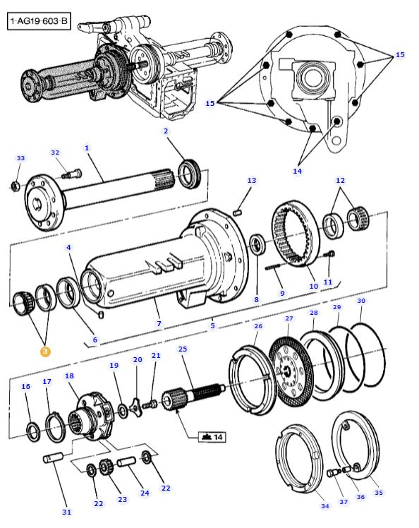 Rear Axle Bearing 1860503M93 - Image 3