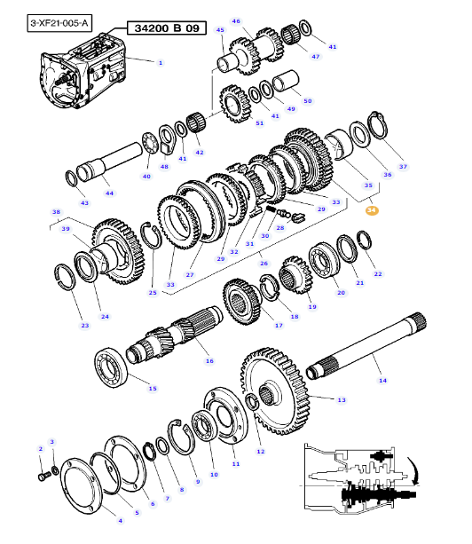 Forward/Reverse Synchro Gear 3762187M91 - Image 2