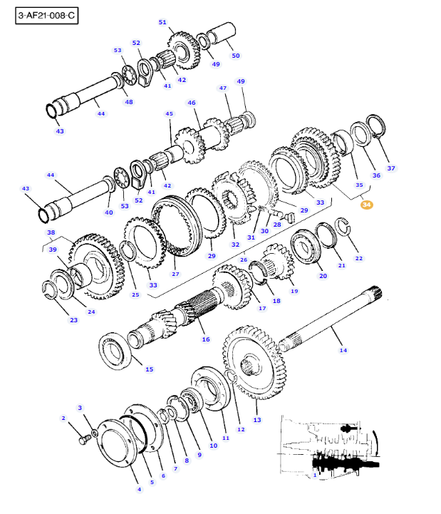 Forward/Reverse Synchro Gear 3612443M91 - Image 2