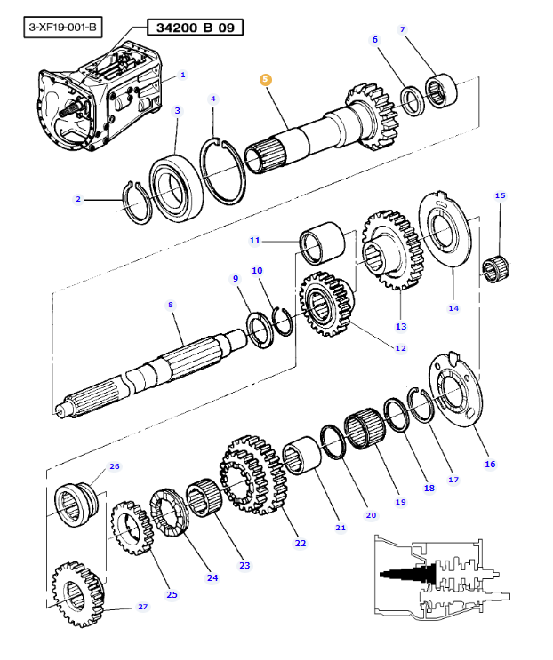 Pinion Shaft 19T 3612672M1 - Image 2