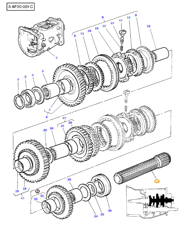 Transmission Main Shaft 3599279M2 - Image 2