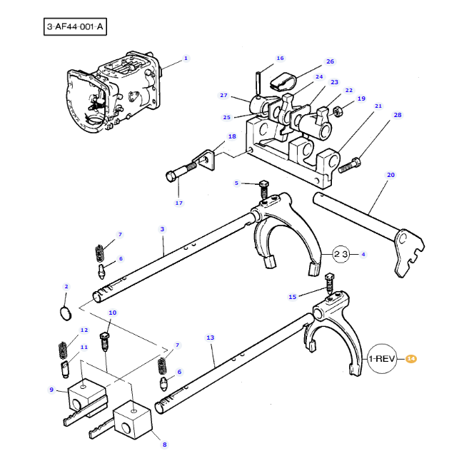 1st/Reverse Selector Fork 3700696M1 - Image 2