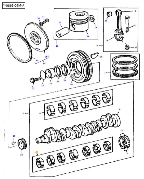 Perkins 1006.6 Main End Bearings 4226952M91 - Image 2