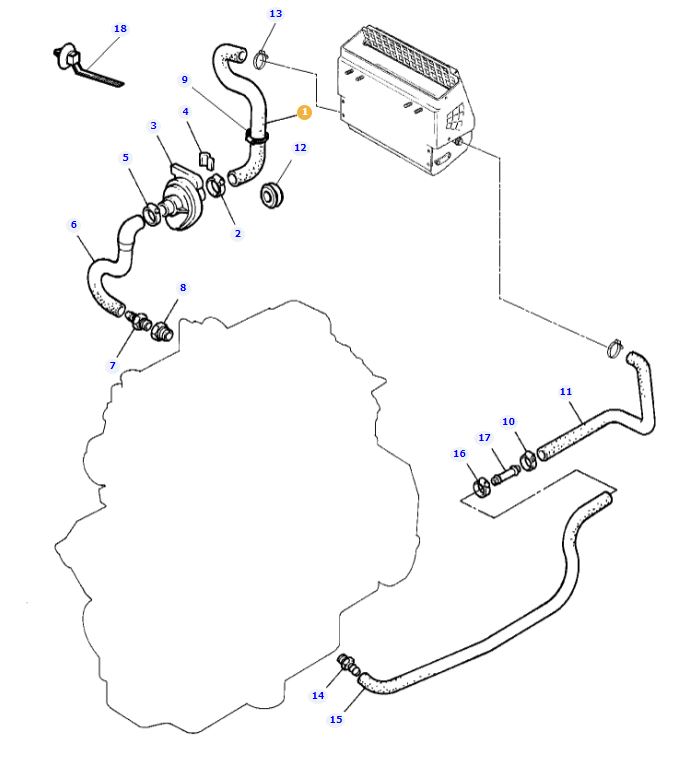 Cab Heater Hose 3701466M1 - Image 2