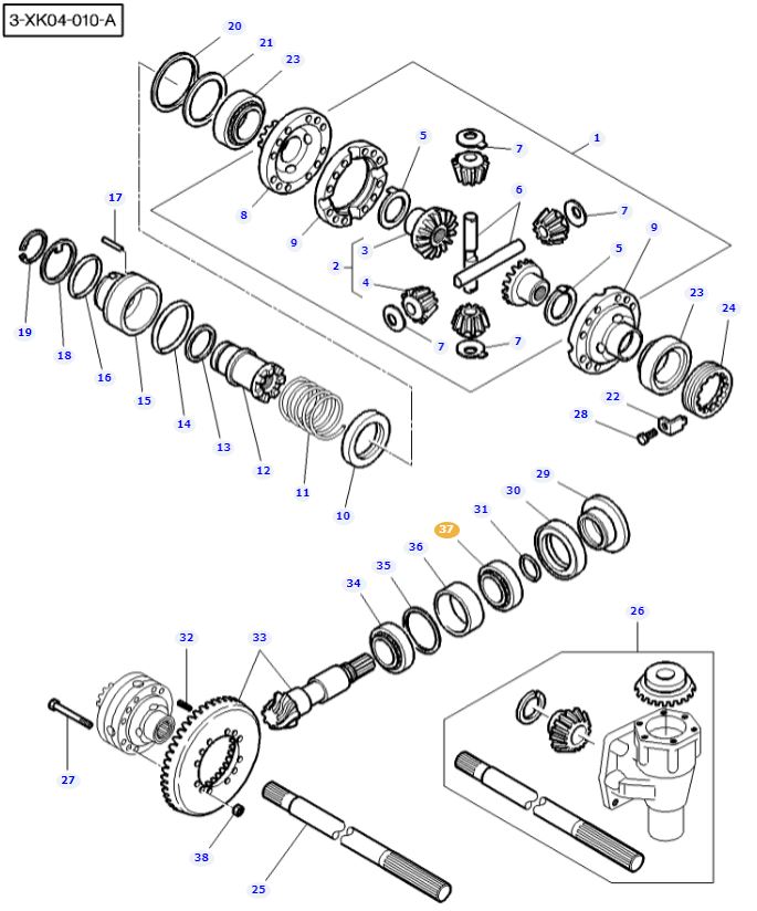 Front Differential Bearing 3764544M1 - Image 2