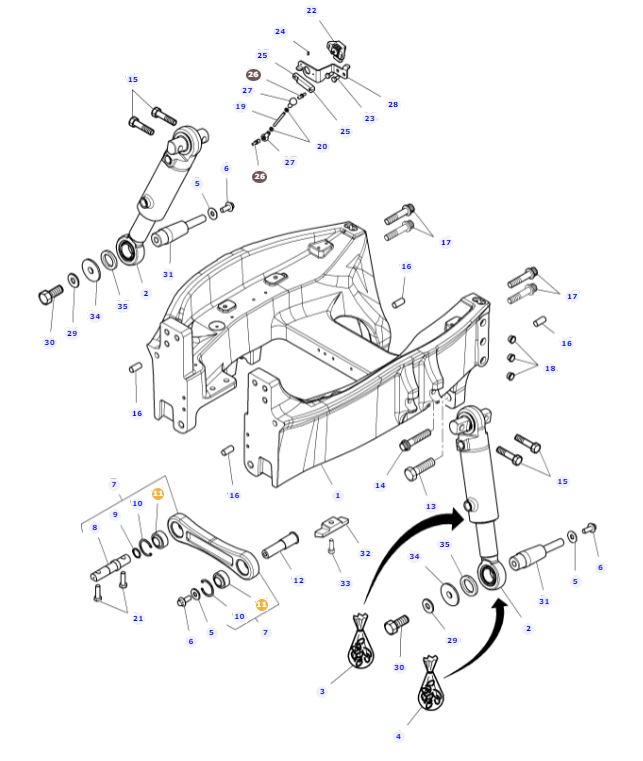 Front Suspended Axle Toggle 4387275M1 - Image 2