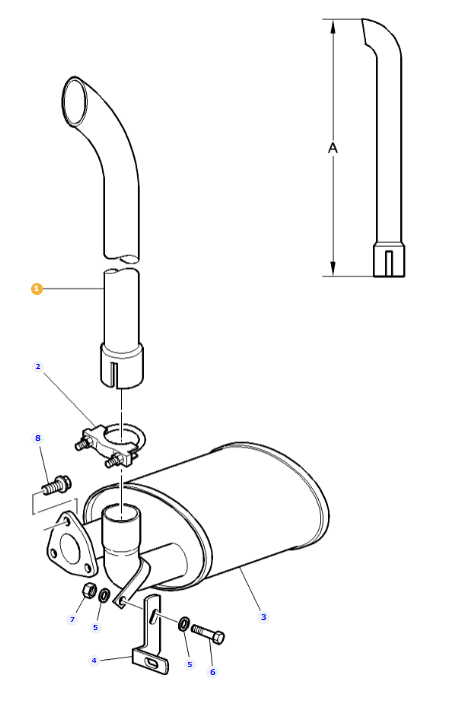 Exhaust Pipe 3383014M7 - Image 2