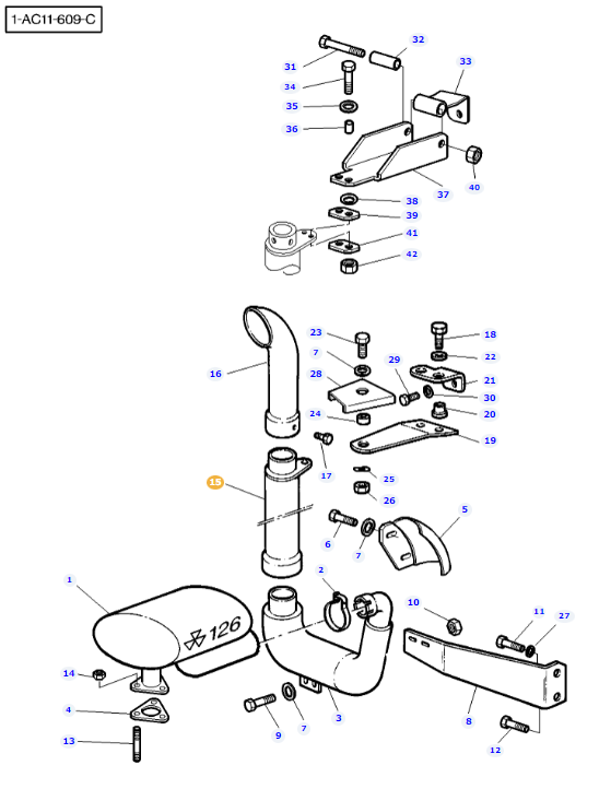 Exhaust Pipe 3714376M4 - Image 2