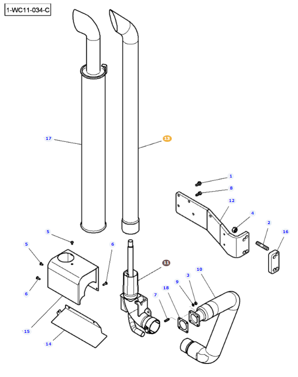 4291470M2, Exhaust Pipe, Massey Ferguson Tractors, Ned Murphy Tractors Ltd.