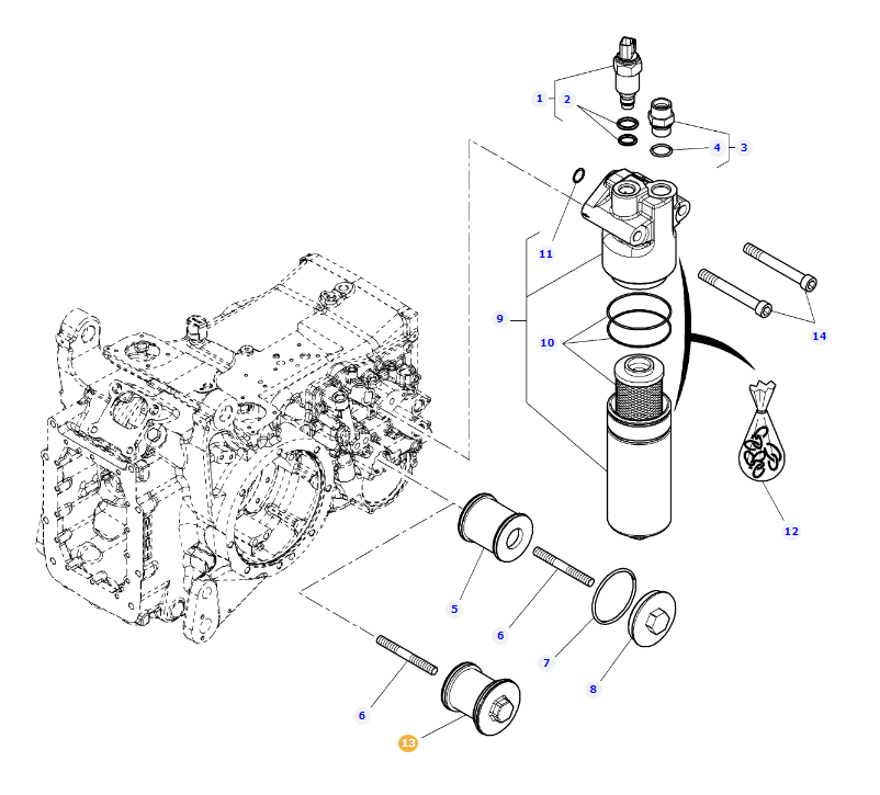 Power Shuttle Hydraulic Filter 4358348M2 - Image 3