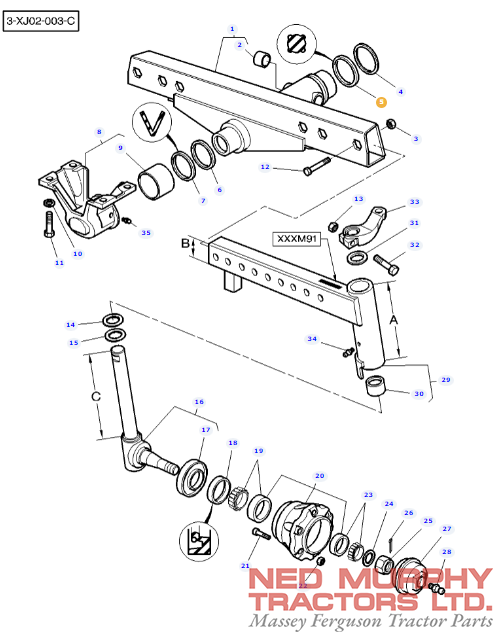 Front Axle Seal 3713940M1 - Image 3