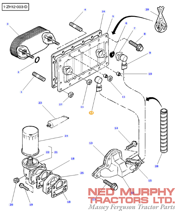 Perkins Oil Cooler Pipe 4225105M1 - Image 2
