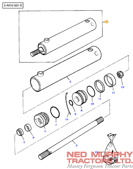 Front Axle Ram 3483329M92 - Image 2