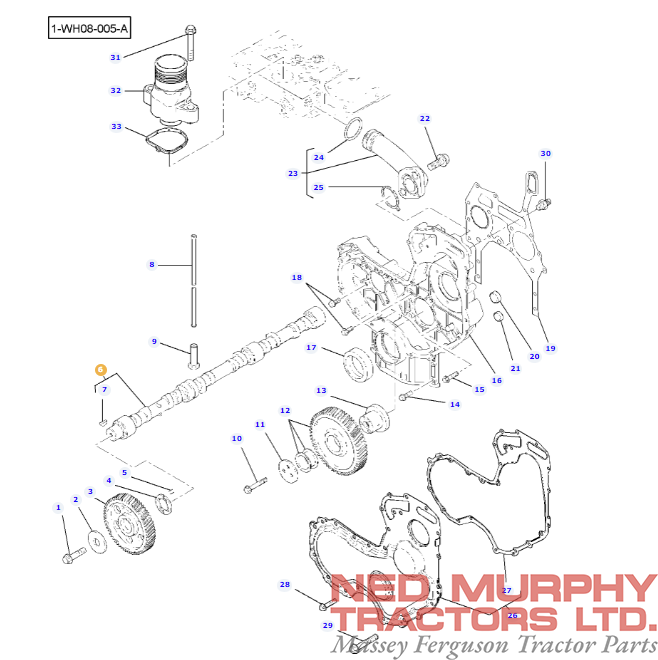 Perkins 6 Cylinder Camshaft 4227012M91 - Image 2