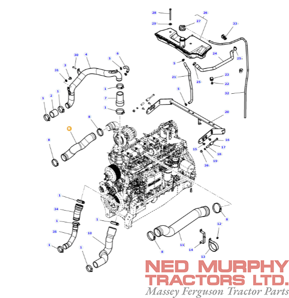 Turbo Air Intake Hose 4355935M3 - Image 3